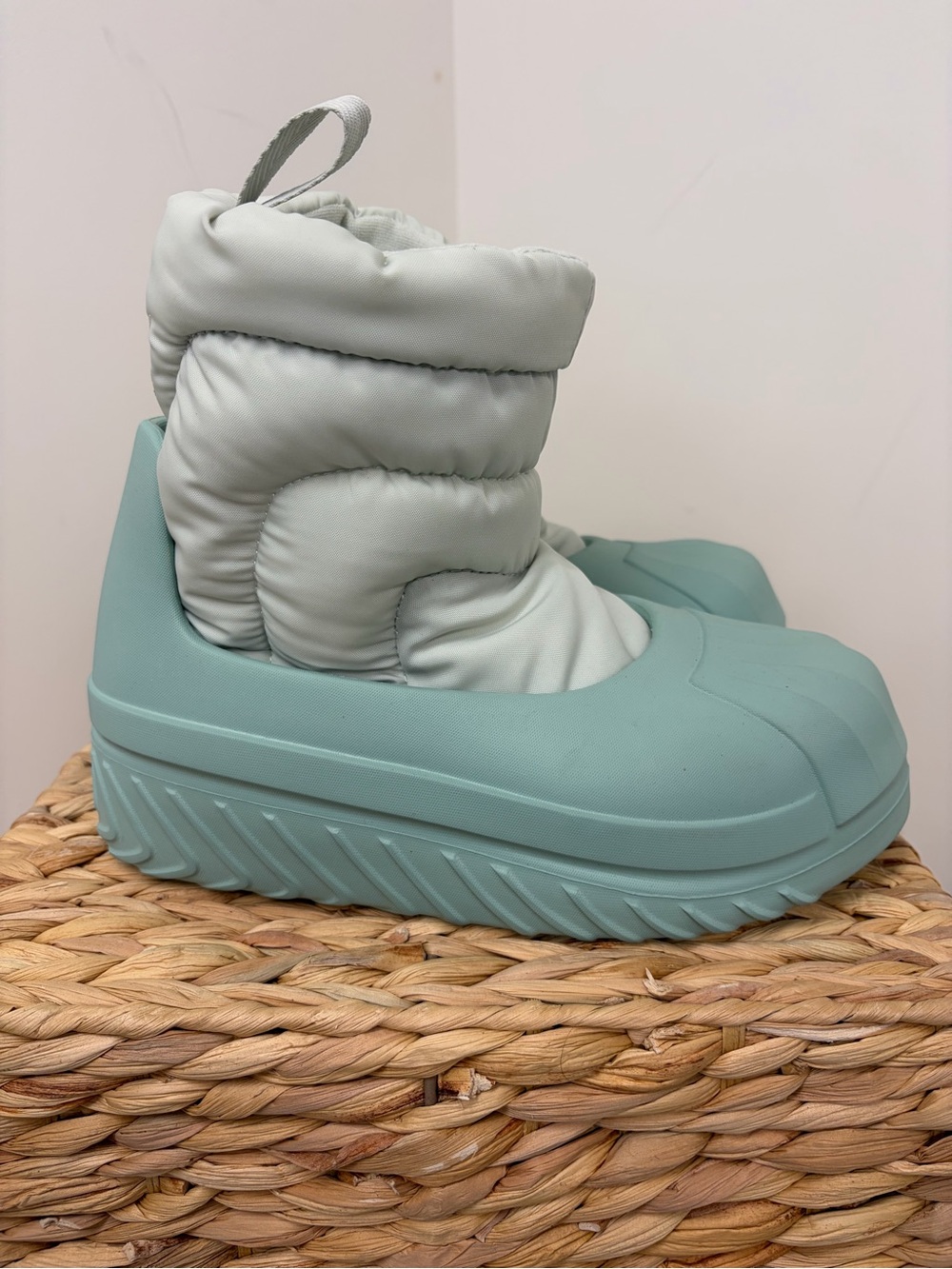 adidas Puffy Winter Boots in Mint Blue